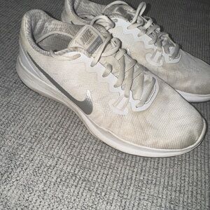 Nike White and Gray Running Shoes